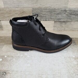 Nunn Bush Ozark II Men Chukka Boot Sz 12 Black Tumbled Leather Lace Up Plain Toe